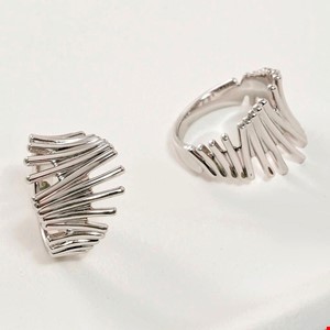انگشتر ژوپینگ طرح تاج NY نقره ای سایز ۷, رنگ ثابت