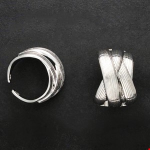 انگشتر پینترستی (درهم تنیده) ،تنظیم سایز،آبکاری نقره
